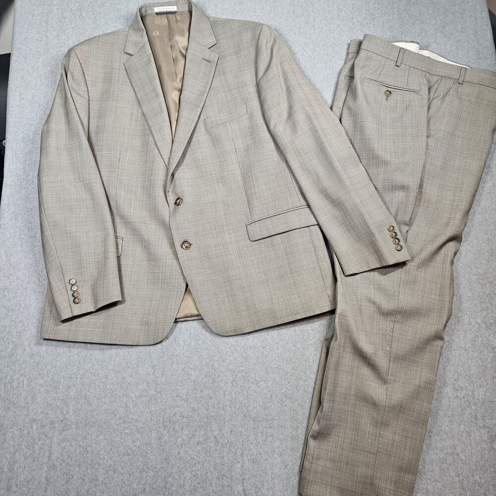 Lauren Ralph Lauren 48r Silk Wool Houndstooth Sport Coat Blazer Pants Suit 42x30